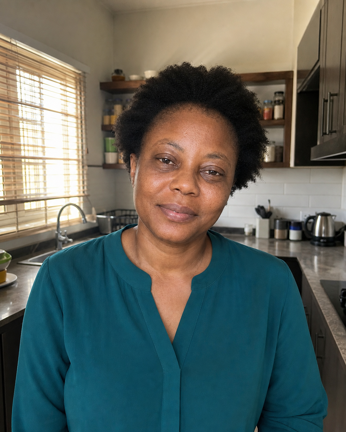 Amina on a later day looking rested and refreshed